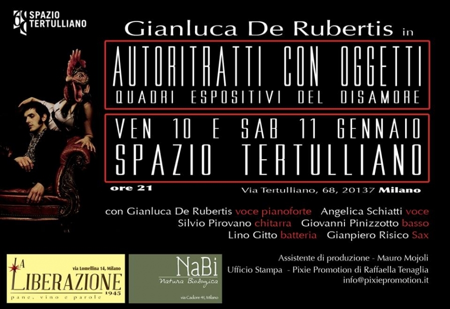 Autoritratti con Oggetti, spettacolo concerto teatrale di Gianluca De Rubertis