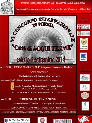 Premiazione della VI edizione del concorso internazionale di poesia “Città di Acqui Terme”