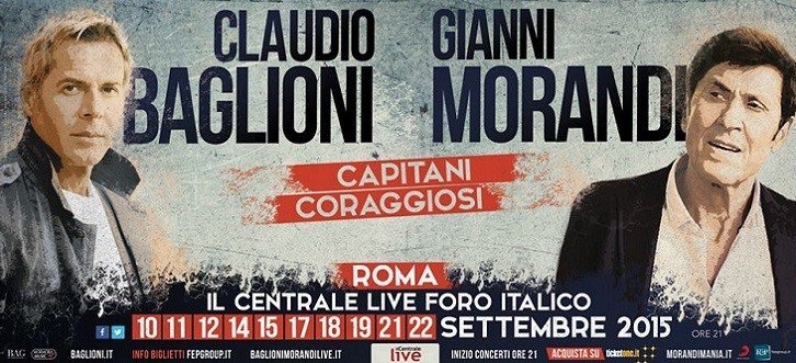 Claudio Baglioni e Gianni Morandi: insime dal vivo per dieci imperdibili eventi