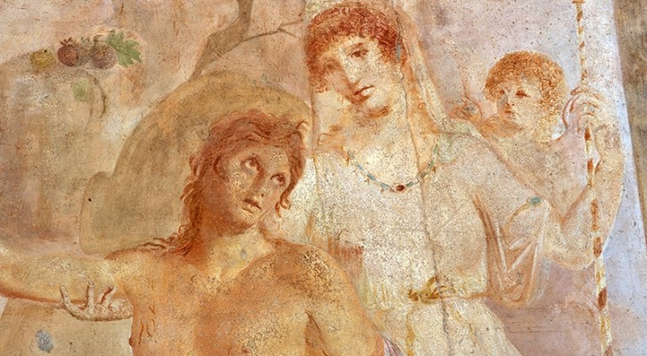 Restaurato l’affresco di Pompei l’Adone Ferito