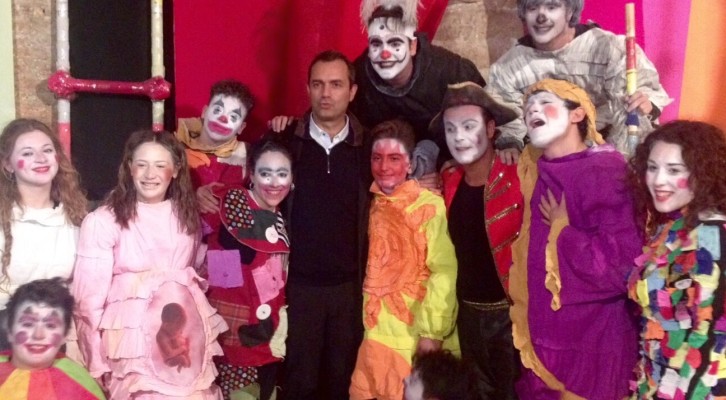 Il sindaco di Napoli Luigi De Magistris alla prima di “Razzullo e Sarchiapone sotto ‘o tendone”