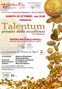 “Talentum - Il premio delle eccellenze”  sesta edizione al teatro Tin dedicato a Gennaro Cannavacciuolo (talentum sesta edizione 210x300)