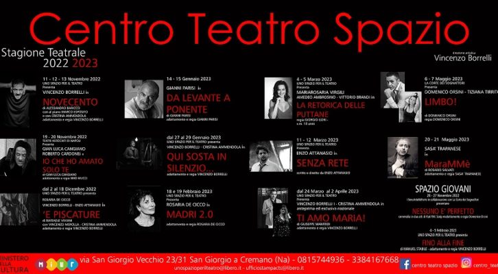 Presentata la Stagione Teatrale 2022/2023 del Centro Teatro Spazio